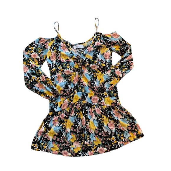 Auguste The Label Floral Cold Shoulder 100% Rayon Dress - Picture 1 of 5